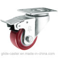 Medium Duty PU Caster (Red) (Flat Surface) (G2202)